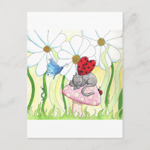 Carte Postale Ladybug Fairy Cat