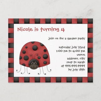 Carte Postale Ladybug ・ Invitation d'anniversaire