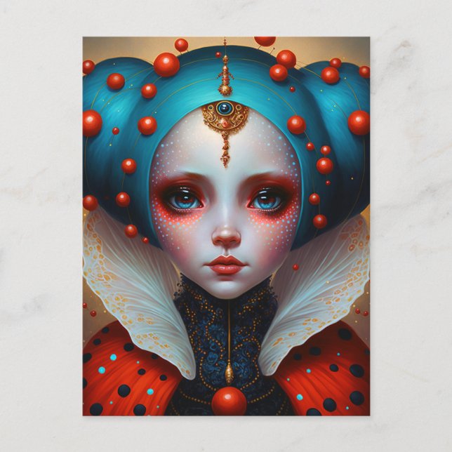 Carte Postale Ladybug Queen Cute Imaginaire Art (Devant)
