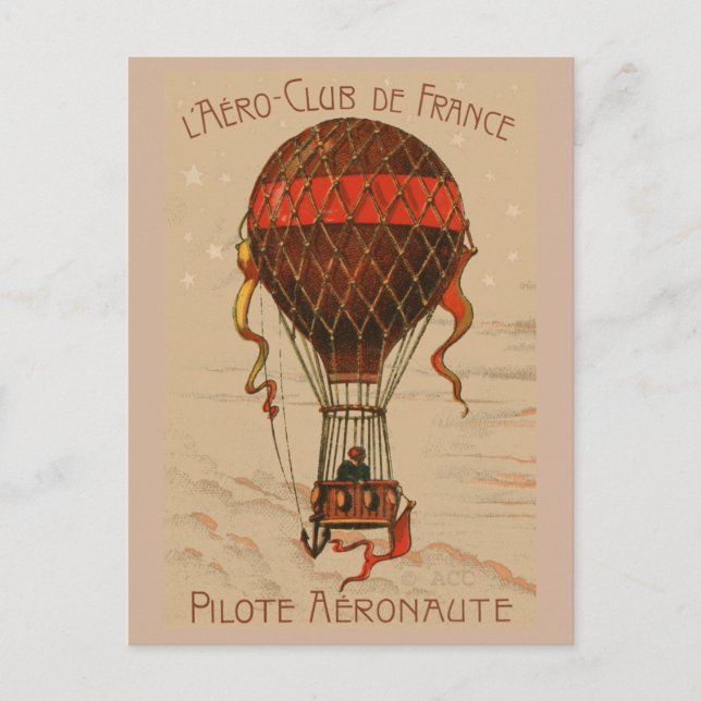 Carte Postale L'Aero Club de France Hot Air Balloon (Devant)