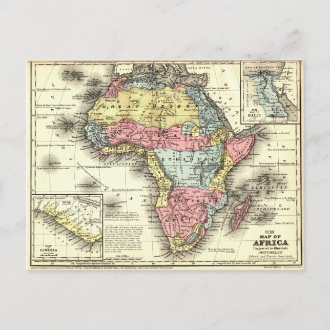 Carte Postale L'Afrique en 1867 (Devant)