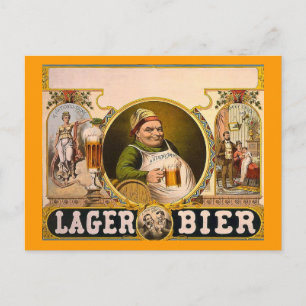 Carte Postale Lager Bier - La boisson saine! Annonce Vintage