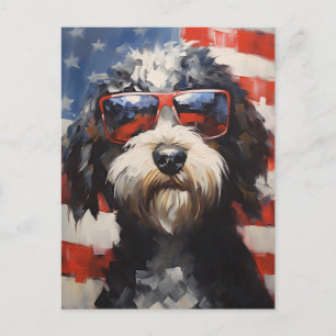 Carte Postale Lagotto Romagnolo 4 juillet fête de l'indépendance