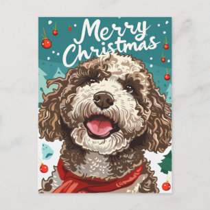 Carte Postale Lagotto Romagnolo Joyeux Noël