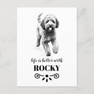 Carte Postale Lagotto Romagnolo Vie mieux Nom de chien personnal