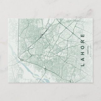 Carte Postale Lahore Pakistan Map Minimal