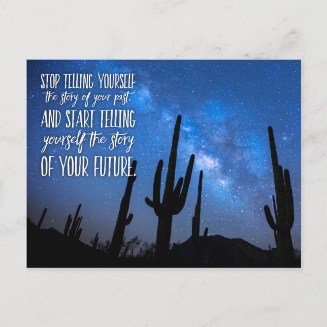 Carte Postale Laisser aller votre citation de Cactus Galaxy pass (Devant)