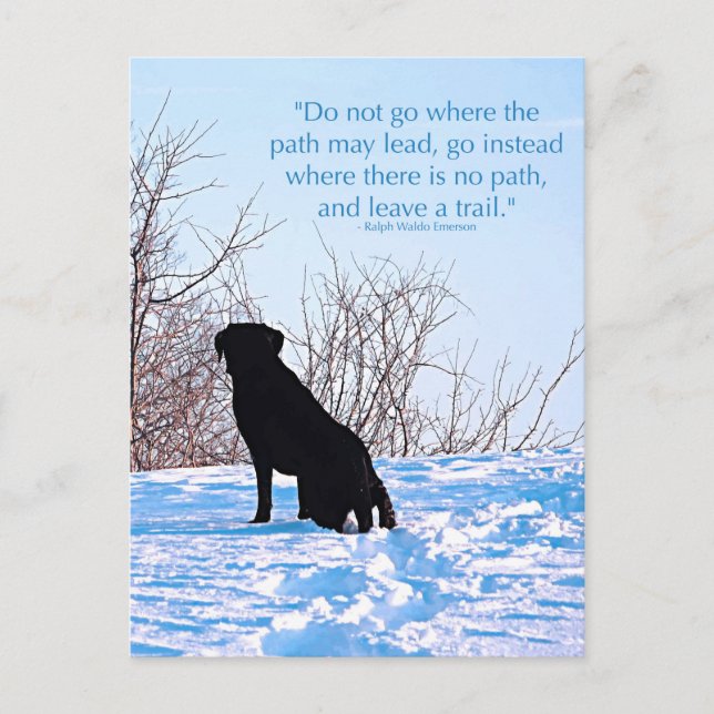 Carte Postale Laisser un sentier - Citation inspirante - Black L (Devant)