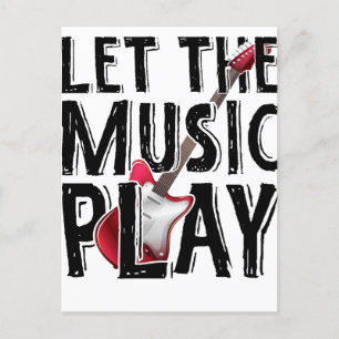 Carte Postale Laissez La Musique Jouer La Guitare Électrique