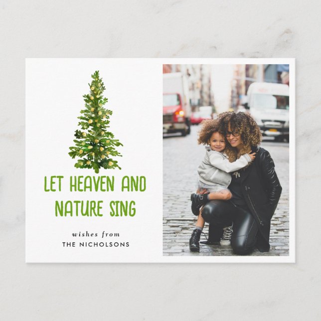Carte Postale Laissez le Ciel et la Nature Chanter Arbre de Noël (Devant)