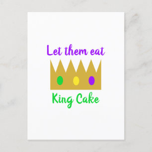 Carte Postale Laissez-Les Manger Le Gâteau Du Roi Mardi Gras Cou