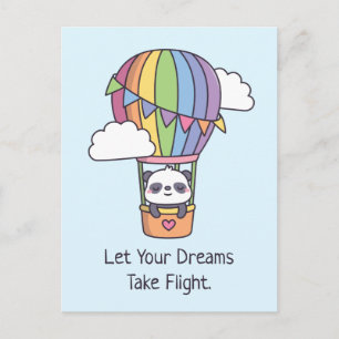 Carte Postale Laissez vos rêves prendre leur envol, Panda Montgo
