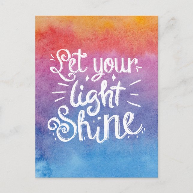 Carte Postale Laissez votre citation brillante - Aquarelle (Devant)
