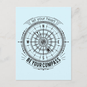 Carte Postale Laissez Votre Cœur Être Votre Boussole