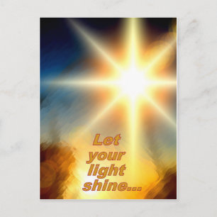 Carte Postale Laissez Votre Lumière Brillante Lumière Éblouissan