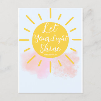Carte Postale Laissez Votre Lumière Briller - Matthieu 5:16 Vers