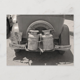Carte Postale Lait Cans, 1939