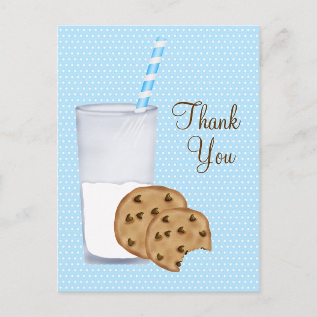 Carte Postale lait et cookies (Devant)