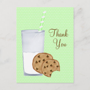 Carte Postale lait et cookies