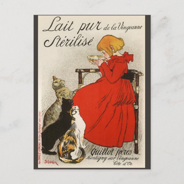 Carte Postale Lait pur Stérilisé de Steinlen (Devant)