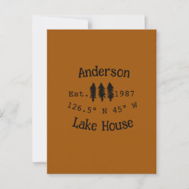 Carte Postale Lake house et. Date année coordonnées personnalisé