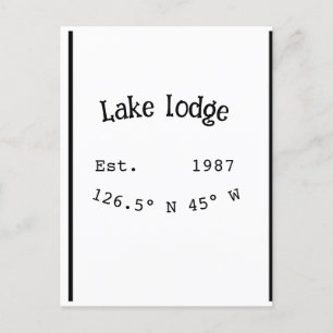 Carte Postale Lake house et. Date année coordonnées personnalisé