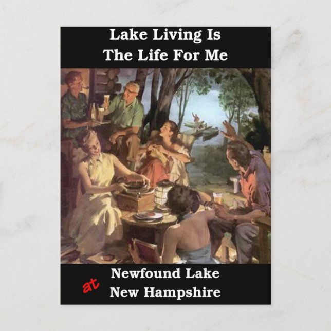 Carte Postale Lake Living est la vie pour moi (Devant)