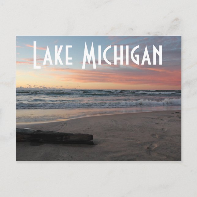 Carte postale Lake Michigan Pastel Sunset (Devant)