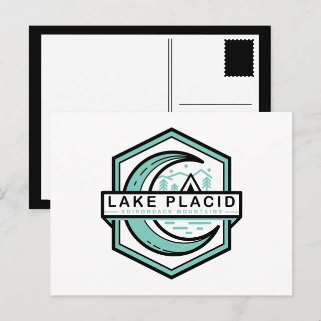 Carte Postale LAKE PLACID lune hexa (Devant / Derrière)