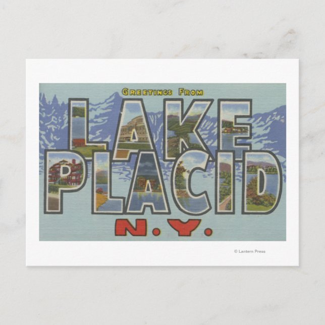 Carte Postale Lake Placid, New York - Scènes à grandes lettres (Devant)