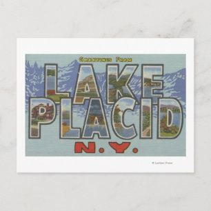 Carte Postale Lake Placid, New York - Scènes à grandes lettres