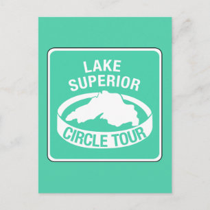 Carte Postale Lake Superior Circle Tour, Traffic Sign, États-Uni