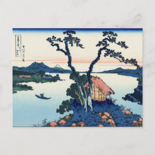 Carte Postale Lake Suwa in Shinano Province (by Hokusai)