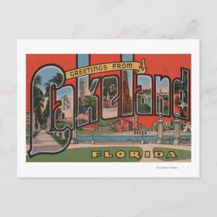 Carte Postale Lakeland, Floride - Scènes de grandes lettres