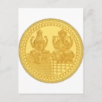 LAKSHMI ET GANESH GOLD COIN DESIGN
