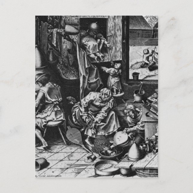 Carte Postale L'Alchimiste de Pieter Bruegel l'Ancien (Devant)