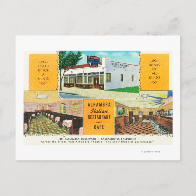Carte Postale L'Alhambra Restaurant Italien & � Caf (Devant)
