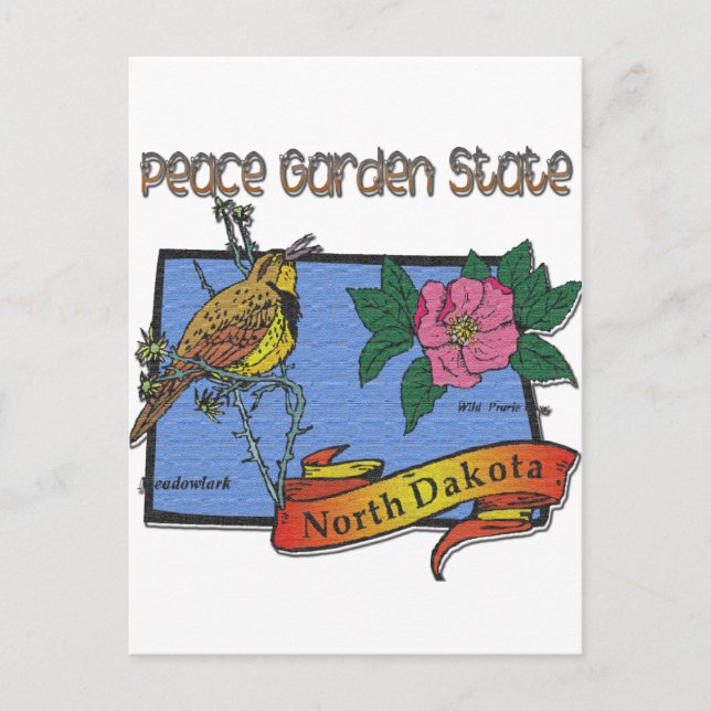 Carte Postale L'alouette de garden state de paix du Dakota du (Devant)