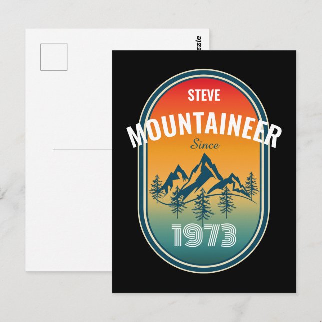 Carte Postale L'alpiniste personnalise l'anniversaire Vintage (Devant / Derrière)