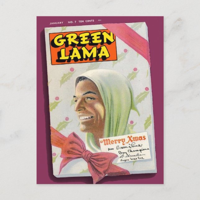 Carte Postale Lama vert 7 (Devant)