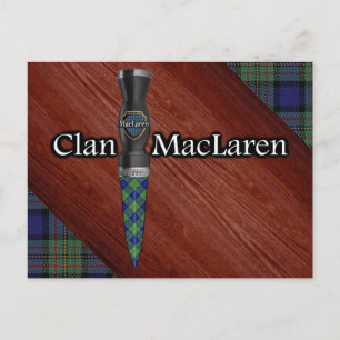Carte Postale Lame de Sgian Dubh tartan du Clan MacLaren