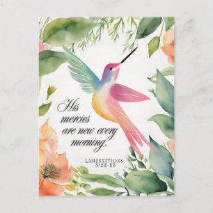 Carte Postale Lamentations 3:22-23 Colibri Chrétien