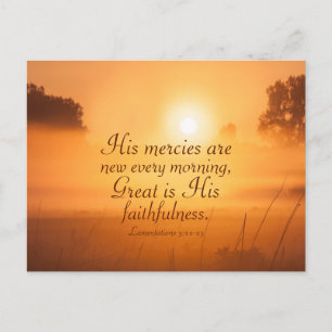 Carte Postale Lamentations 3:22 Ses miséricordes sont nouvelles,