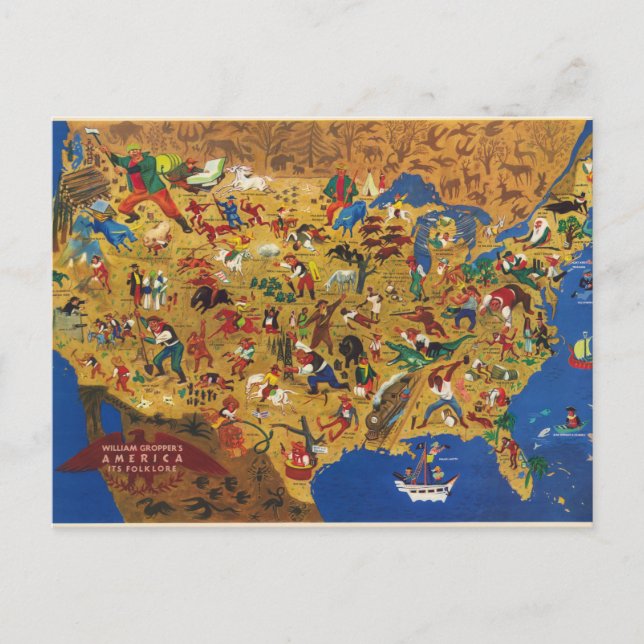 Carte Postale L'Amérique de William Gropper - Folklore du dessin (Devant)