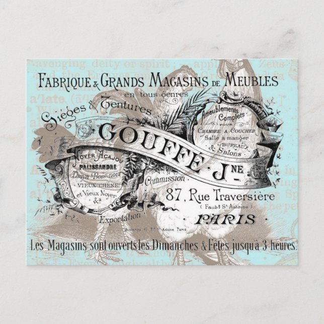 Carte Postale L'ameublement français de poulet (Devant)