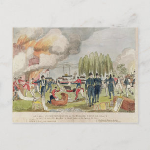 Carte Postale L'amiral Cockburn brûle et pillage