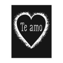L'amo, je t'aime en espagnol noir & blanc