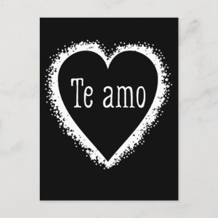 Carte Postale L'amo, je vous aime en espagnol noir & blanc