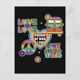 Carte Postale L'amour comme amour. Fier de qui je suis. LGBT+pri