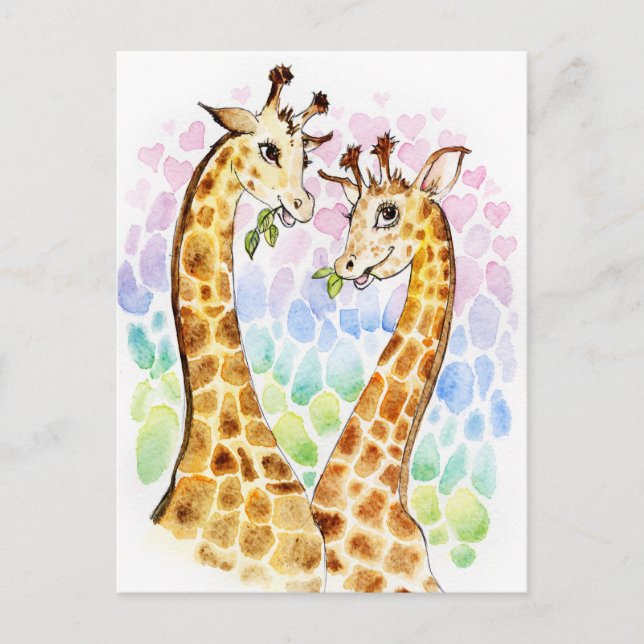 Carte Postale L'amour de la girafe (Devant)